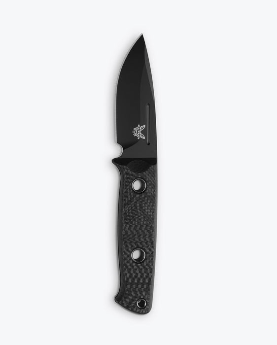 Benchmade Mini Bushcrafter Fixed Blade Knife Carbon Fiber (3.38" Black CPM-CruWear) 165BK