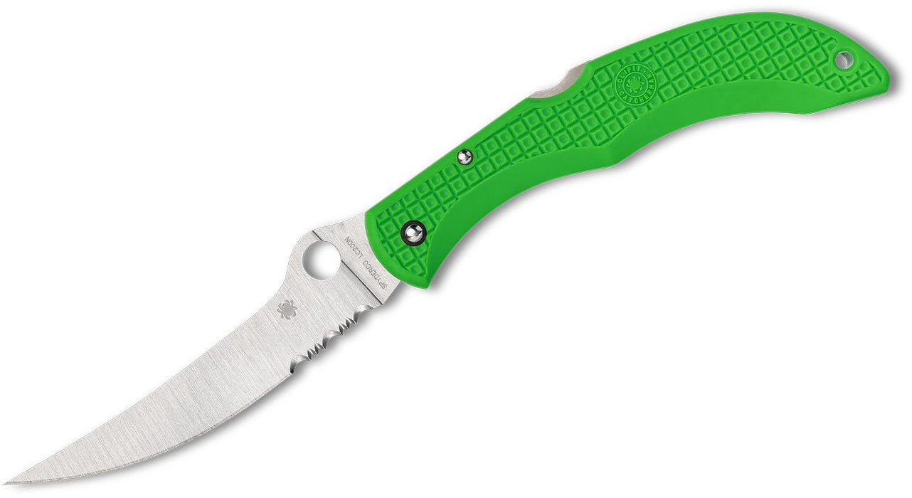Spyderco Catcherman SPRINT RUN Lockback Knife Green Polymer LC200N (4.64" Satin) C17PSGR