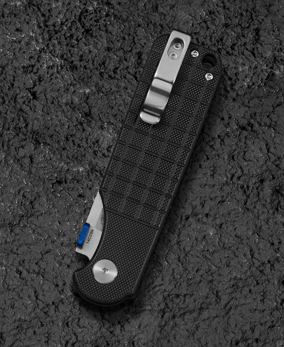 Bestech Knives Glok Button Lock Folding Knife Black G10 (3.54" Satin) BG55A