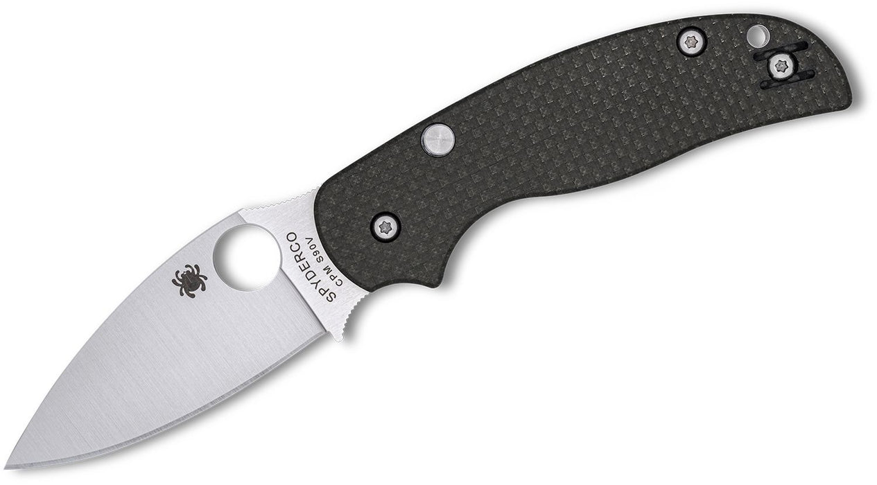 Spyderco Sage 6 SPRINT RUN Button-Release Compression Lock Knife Carbon Fiber (3", Satin, S90V) C123CFBCLS90VP