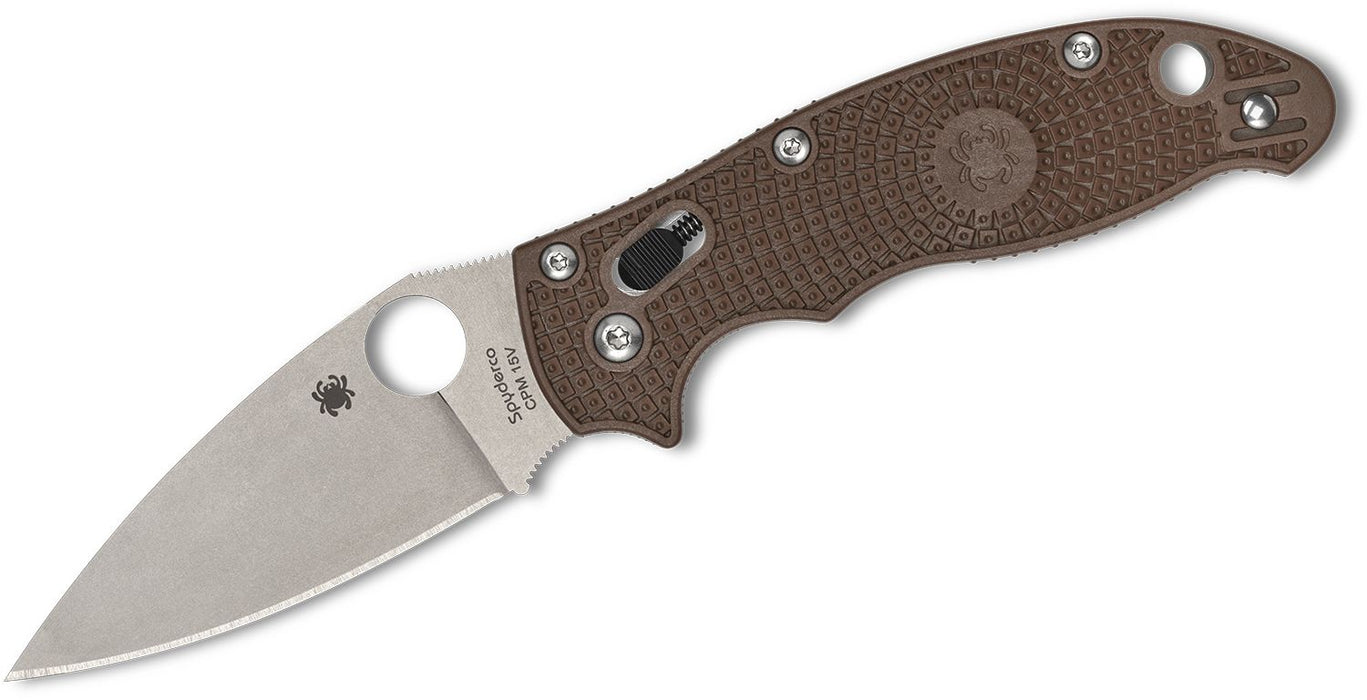 Spyderco Manix 2 SPRINT RUN Lightweight Ball Bearing Lock Knife Brown FRCP (3.37", Satin, 15V) C101PBN15V2