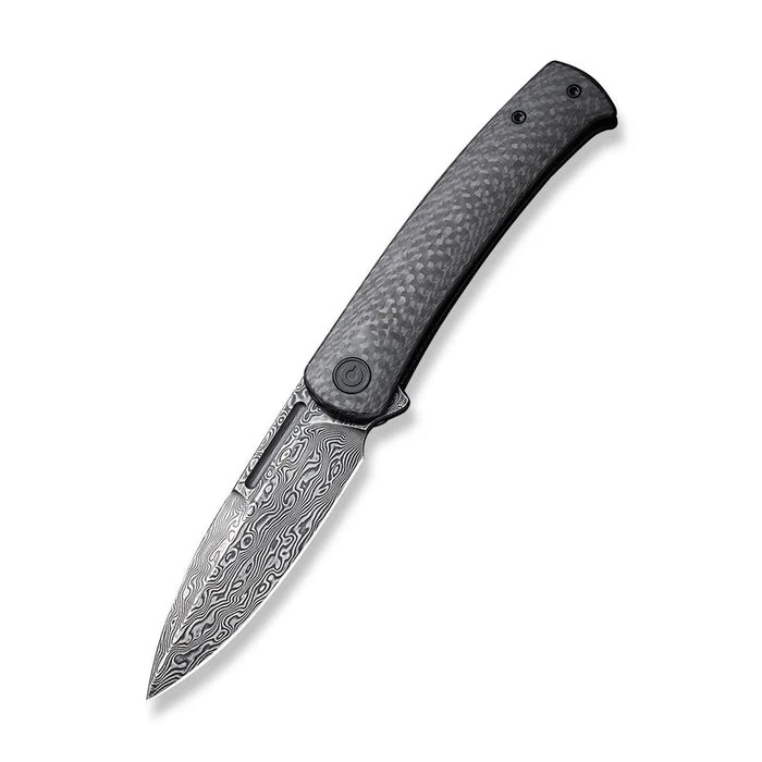 CIVIVI Caetus Liner Lock Knife Black Carbon Fiber (3.48" Damascus) C21025C-DS1