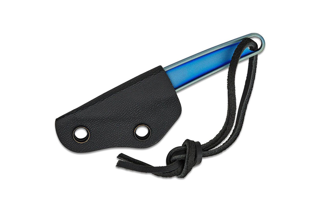 CRKT HangTi Fixed Blade Knife Blue Titanium (1", Blue, Titanium) 7065