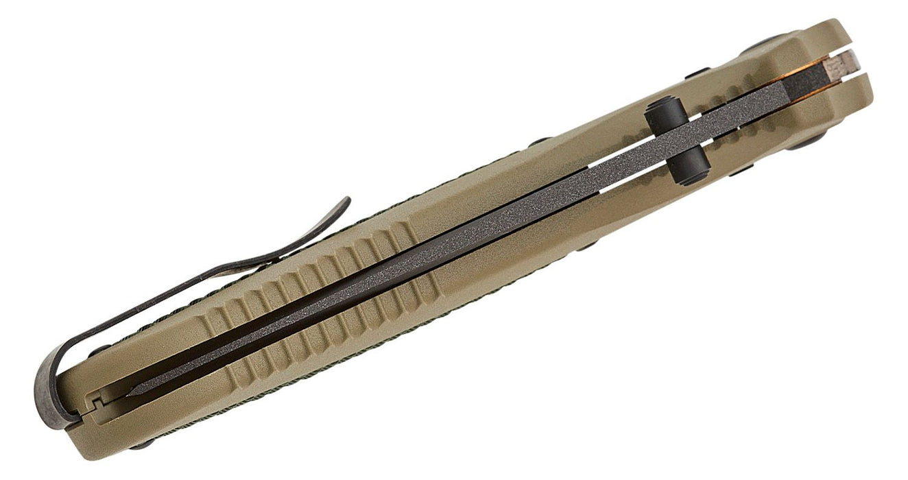 Benchmade Redoubt Tanto AXIS Lock Knife Ranger Green Grivory (3.53",Black Serr, D2) 431SBK-1