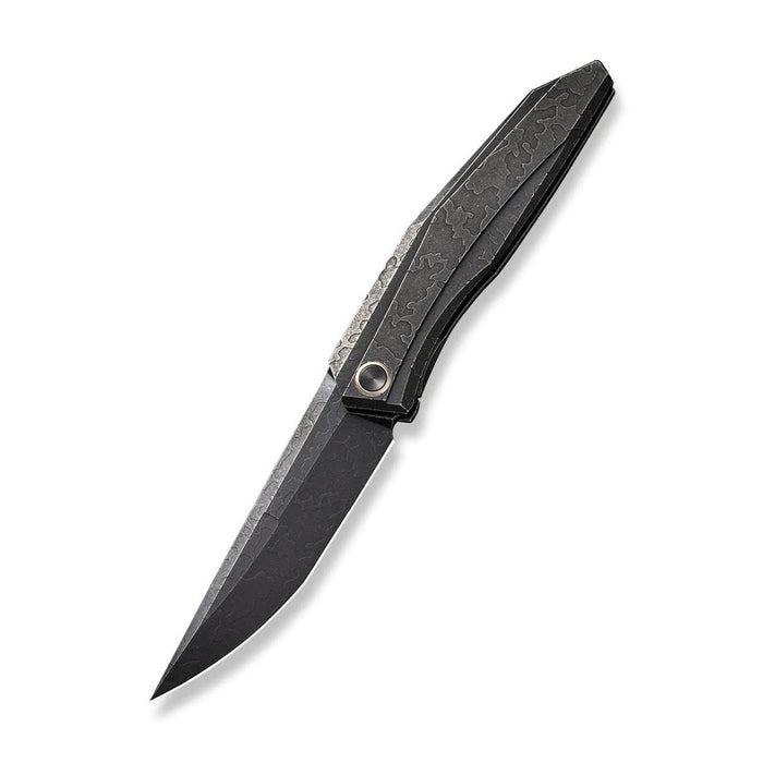 WE Knife Co Cybernetic Folding Knife Etched Black Titanium (3.91" Black SW) WE22033-4