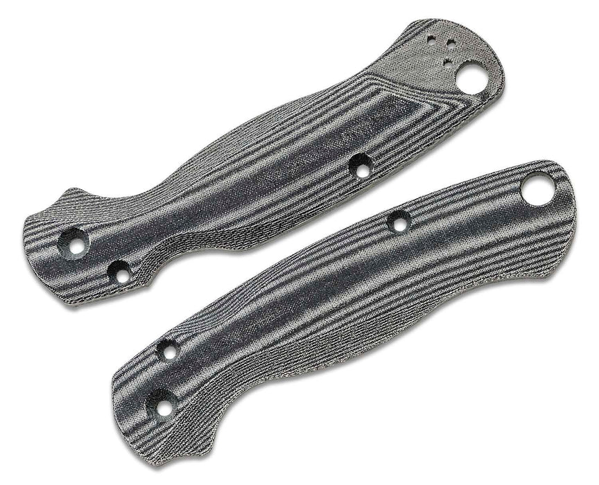 Flytanium Lotus Scales Black Linen Micarta for Spyderco Paramilitary 2 FLY-0808