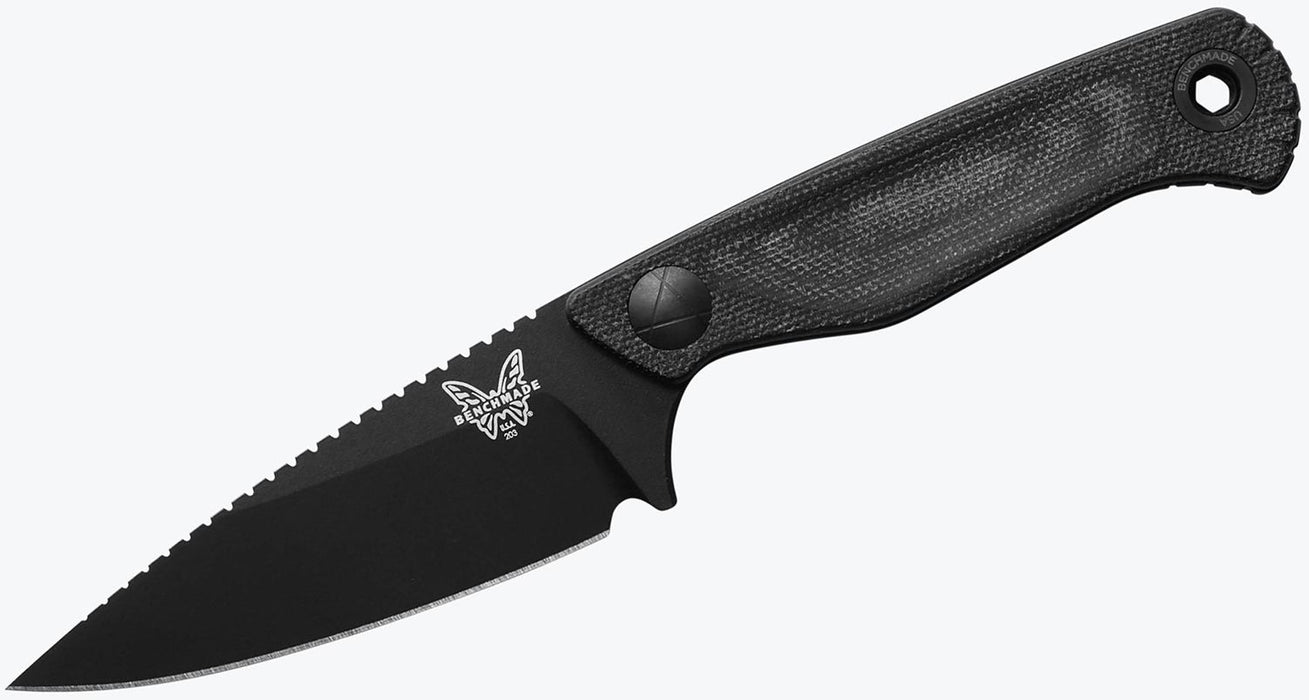 Benchmade Dacian Fixed Blade Knife Black Canvas Micarta (3.54", Cerakote, MagnaCut) 203BK-02
