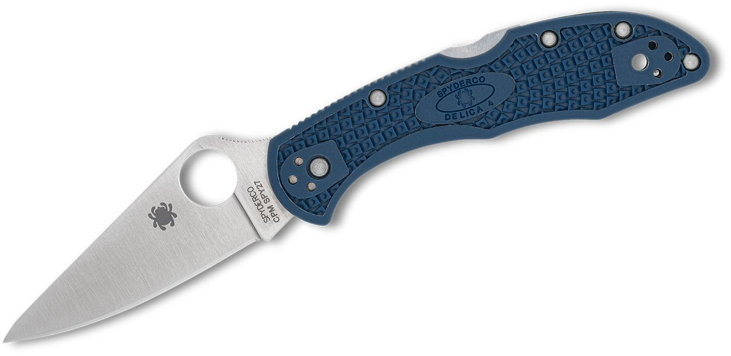 Spyderco Delica 4 Lockback Knife Cobalt Blue FRN (2.9", Satin, SPY27) C11PCBL