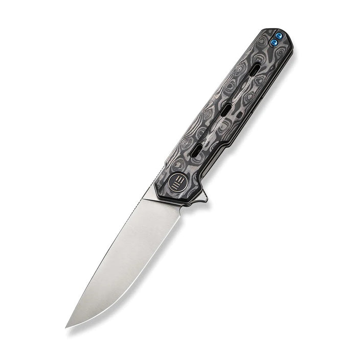 WE Knife Co Navo Folding Knife Black Gray Rose Carbon Fiber (3.25" Satin) WE22026-2