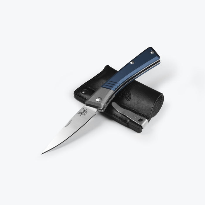 Benchmade Successor Slip Joint Knife Ash Gray/Crater Blue Al (2.56", Satin, M390) 315