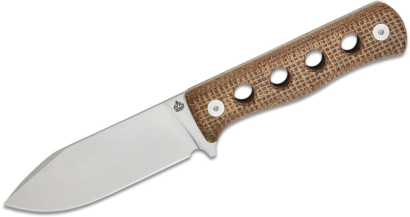 QSP Canary Fixed Blade Knife Brown Rough Micarta (4.25" SW Cr8Mo2VSi) QS155-A1