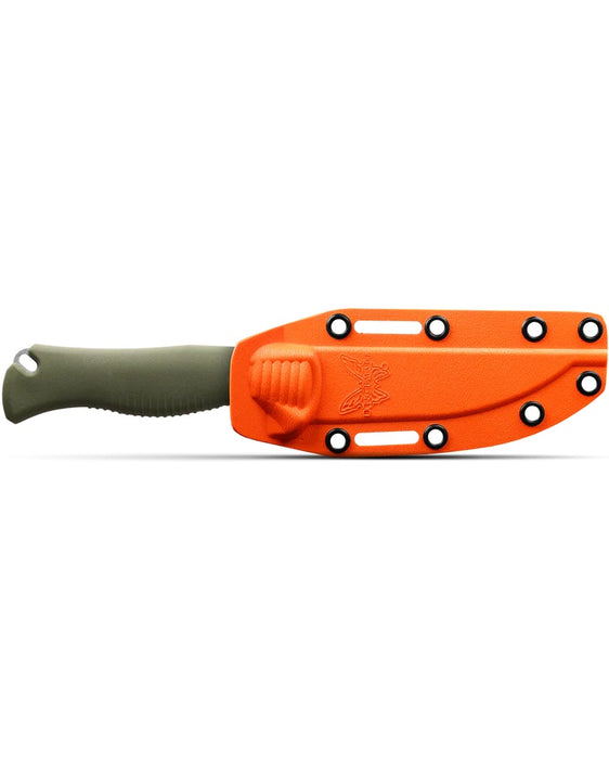 Benchmade Mini Meatcrafter Fixed Blade Knife Green Rubber (4.01" Stonewash) 15505