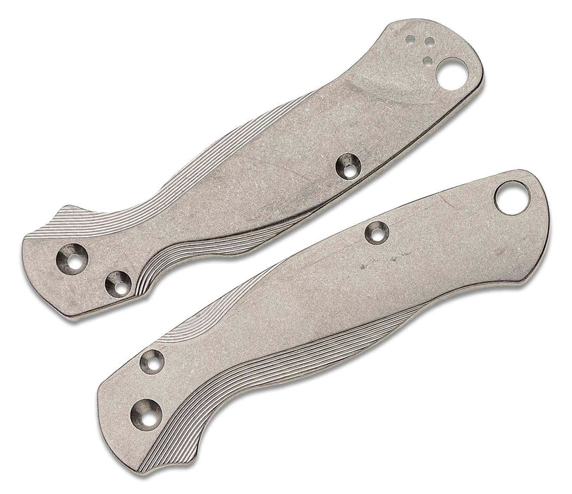 Flytanium Lotus Scales Titanium Stonewash for Spyderco Paramilitary 2 FLY-0799