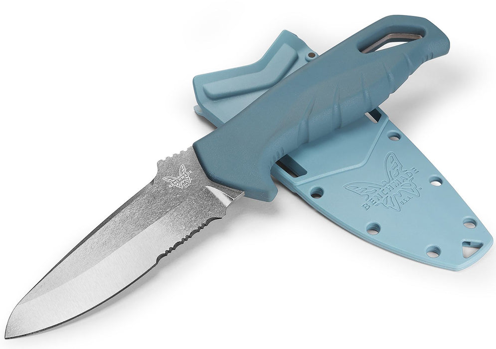 Benchmade Undercurrent Fixed Blade Knife Blue (4.32" SW Serr MagnaCut) 18040S