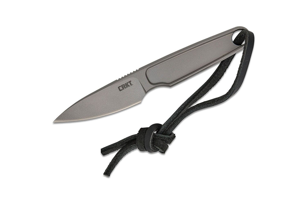 CRKT HangTi Fixed Blade Knife Bead Blast Titanium (1.7", BB, Titanium) 7066