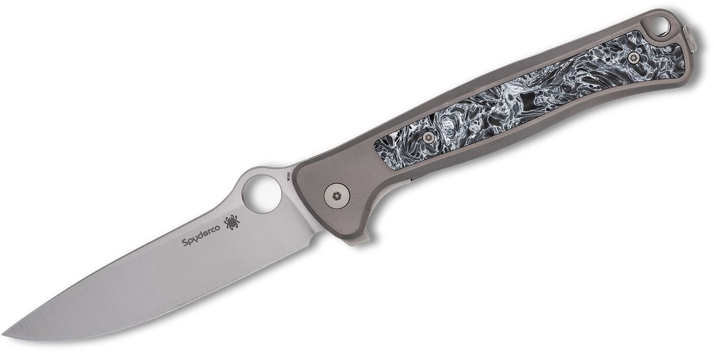 Spyderco Slym R.I.L. Knife Gray PVD Ti + Dark Matter Polar FatCarbon (3.42", SW, M390) C271TIP
