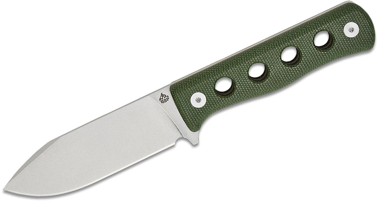 QSP Canary Fixed Blade Knife Green Micarta (4.25" Black SW Cr8Mo2VSi) QS155-C1