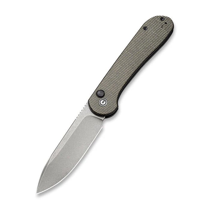 CIVIVI Elementum Button Lock Knife Dark Green Micarta (3.47" Dark SW) C2103C