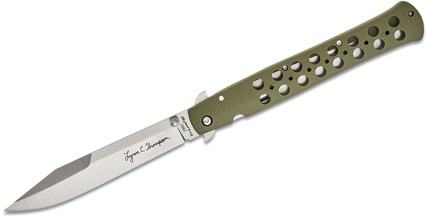 Cold Steel Lynn Thompson Signature Ti-Lite VI Knife Green G-10 (6" Satin) CS-26C6AA