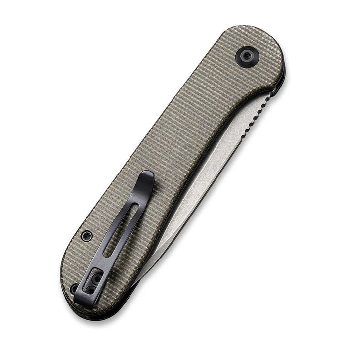 CIVIVI Elementum Button Lock Knife Dark Green Micarta (3.47" Dark SW) C2103C