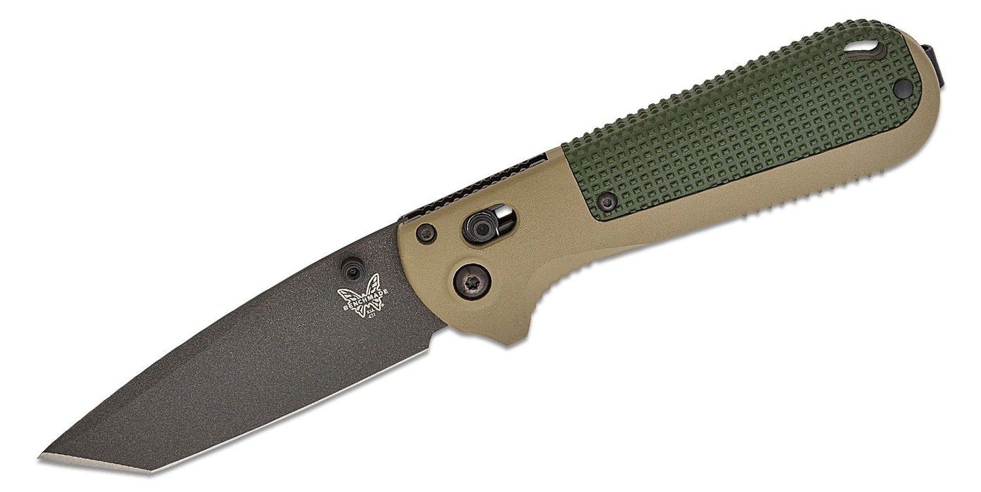 Benchmade Redoubt Tanto AXIS Lock Knife Ranger Green Grivory (3.53", Black, D2) 431BK-1