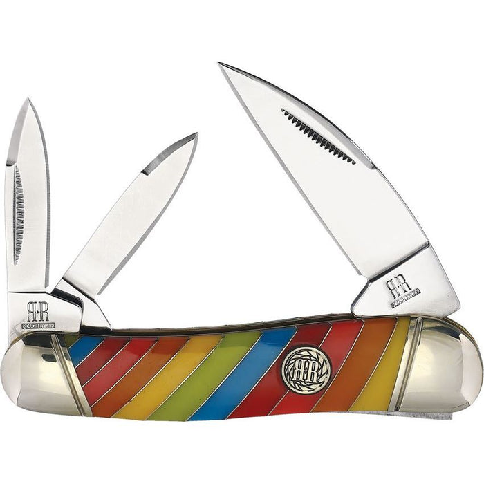 Rough Rider Lollipop Series Swayback Finish Multicolor Folding Knife RR2468