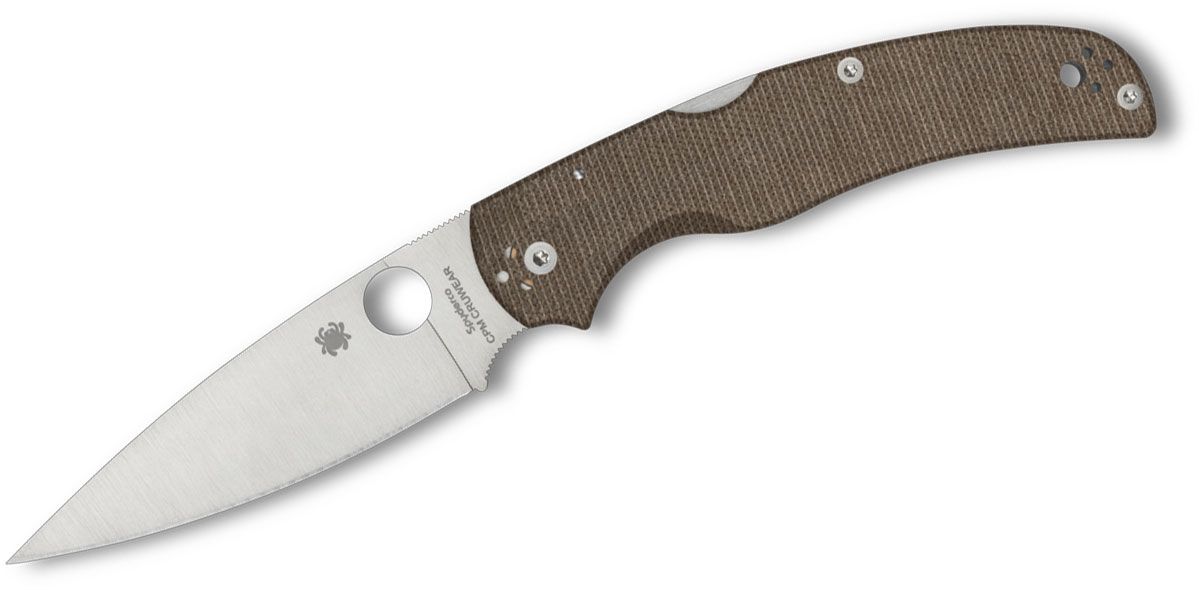 Spyderco Native Chief Lockback Knife Canvas Micarta (4.08", Satin, CRU-WEAR) C244MPCW
