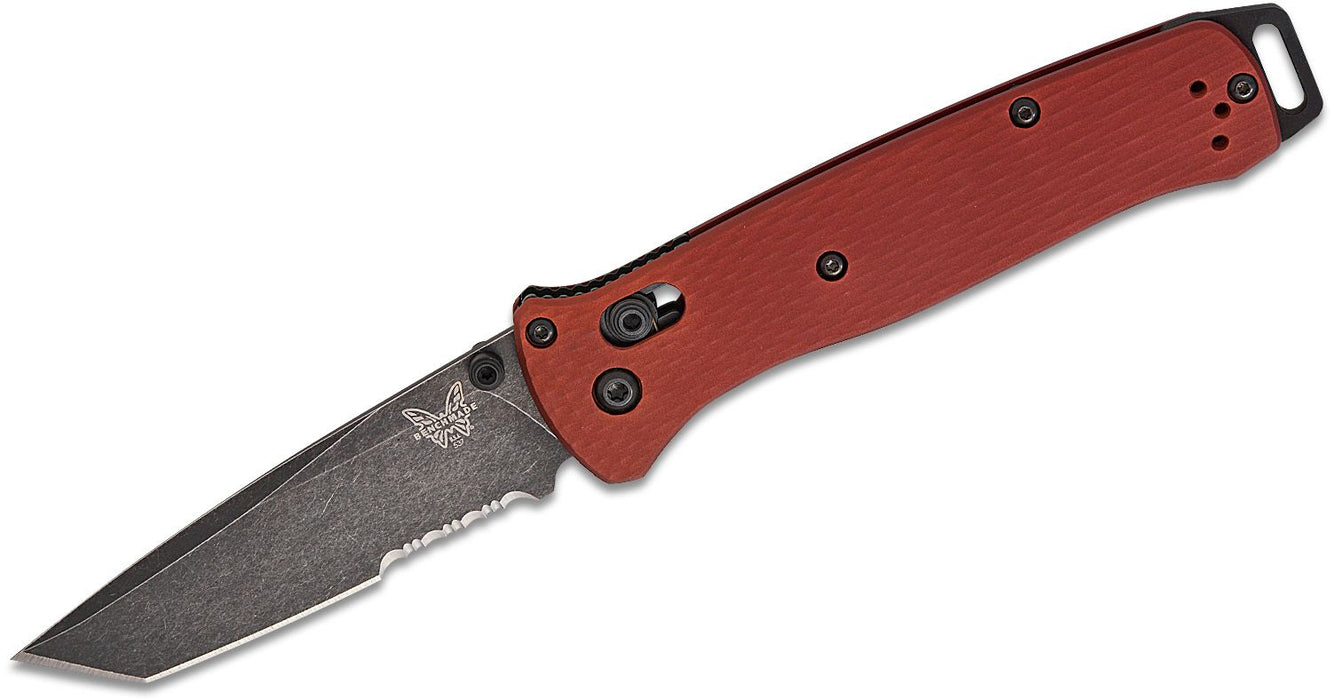 Benchmade Bailout AXIS Lock Serrated Knife Burnt Copper Al (3.38", Black Battlewash, MagnaCut) 537SBK-07