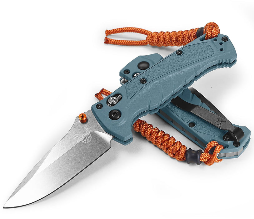 Benchmade Mini Adira AXIS Lock Knife Blue Grivory (3.21" SW MagnaCut) 18065