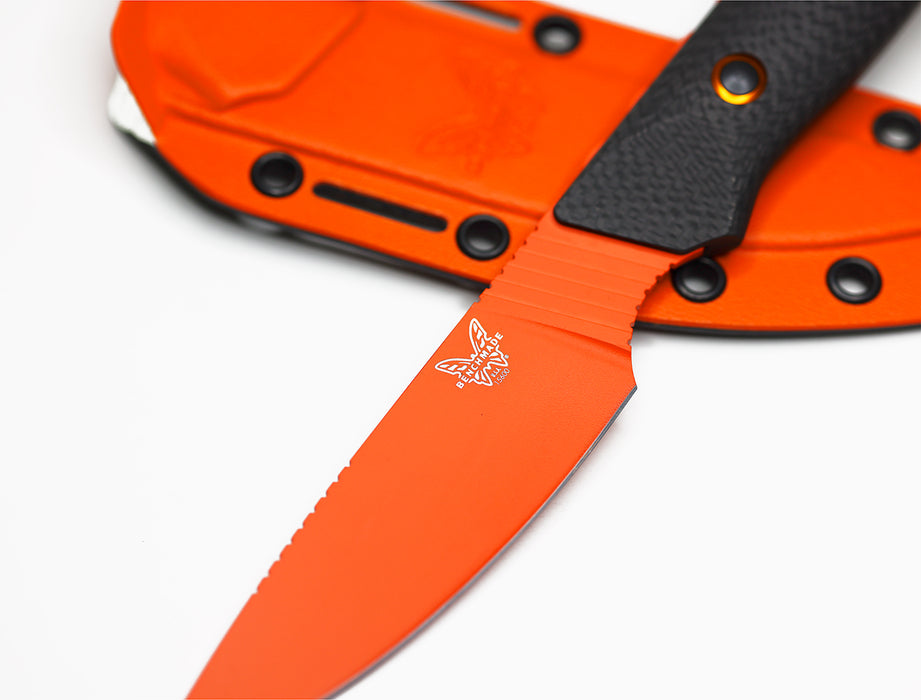 Benchmade Raghorn Hunting Fixed Blade Knife Carbon Fiber (4.64" Orange) 15600OR