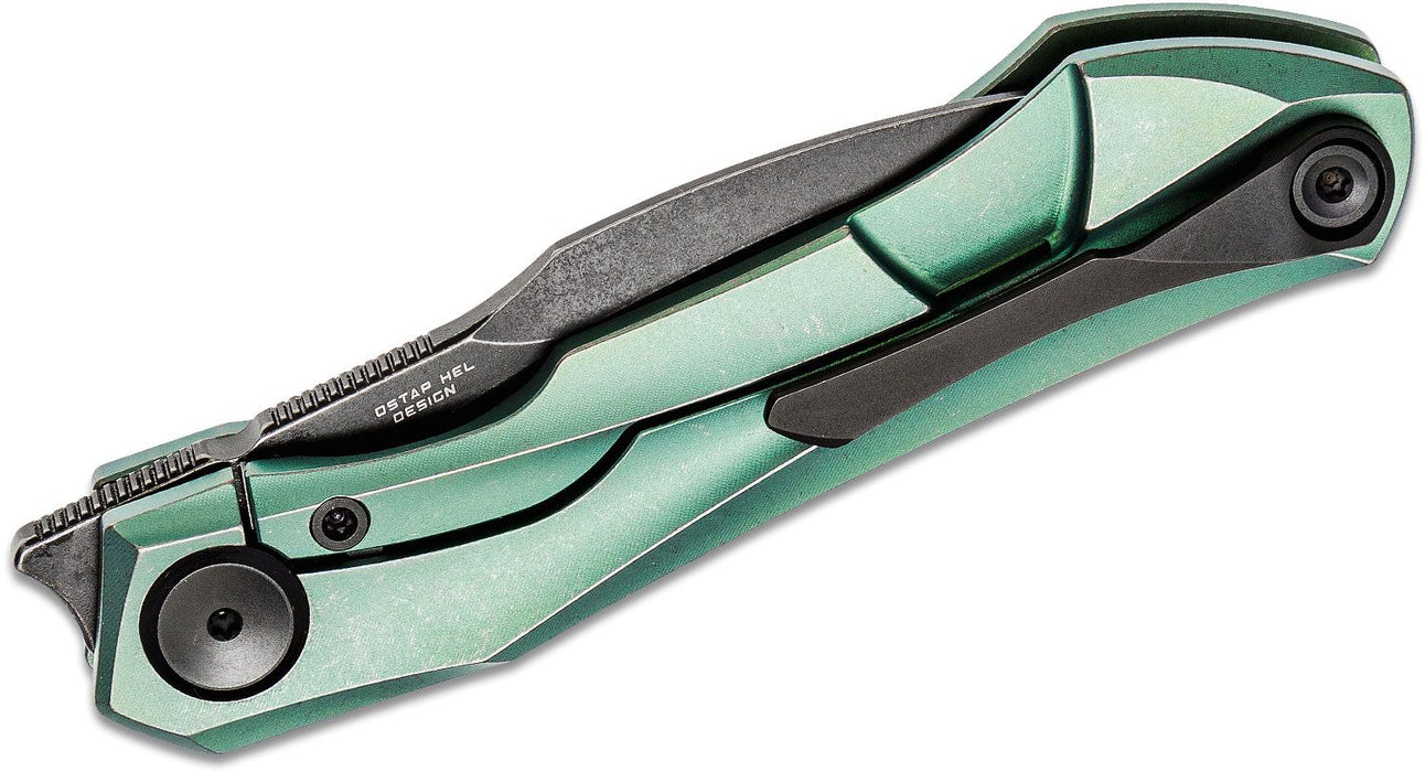 Bestech Knives Ivy Front Flipper Knife Green Titanium S35VN (3.1" SW) BT2004E