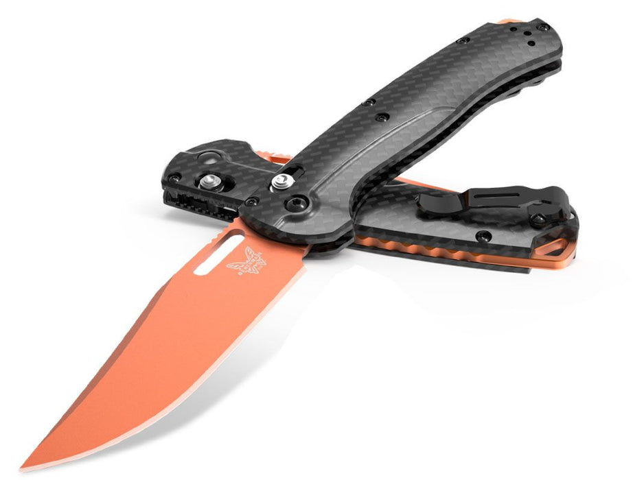 Benchmade Taggedout AXIS Lock Knife Carbon Fiber (3.48" Orange) 15535OR-01