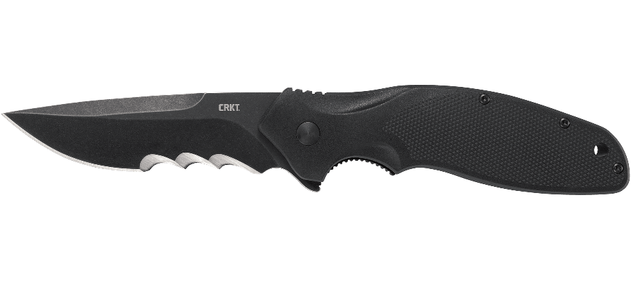 CRKT Shenanigan Spring Assist Knife Black/Veff Serration (3.35" Black SW) K800KKP