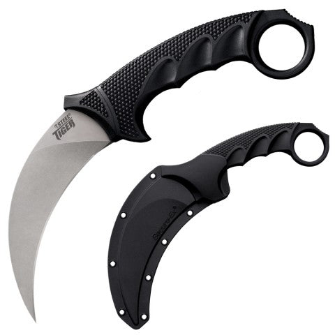 Cold Steel Karambit Steel Tiger Fixed Blade Knife (4.75" Stone Washed) 49KST