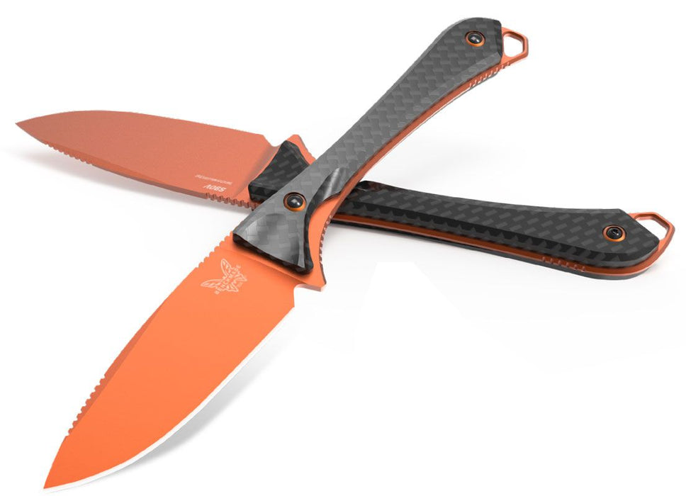 Benchmade Altitude Fixed Blade Knife Orange Cerakote Carbon Fiber (3.08" Orange) 15201OR