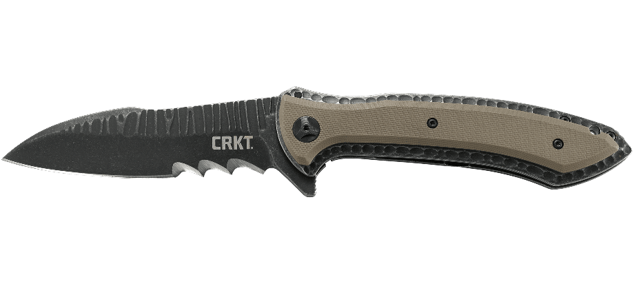 CRKT Apoc w/VEFF Serrations Liner Lock Knife Green G-10 (3.98" Black) 5381