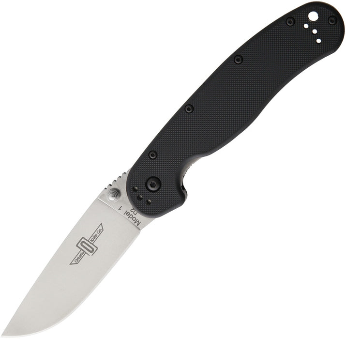 Ontario RAT Model 1 Liner Lock Knife Black (3.5" D2 Satin) 8867