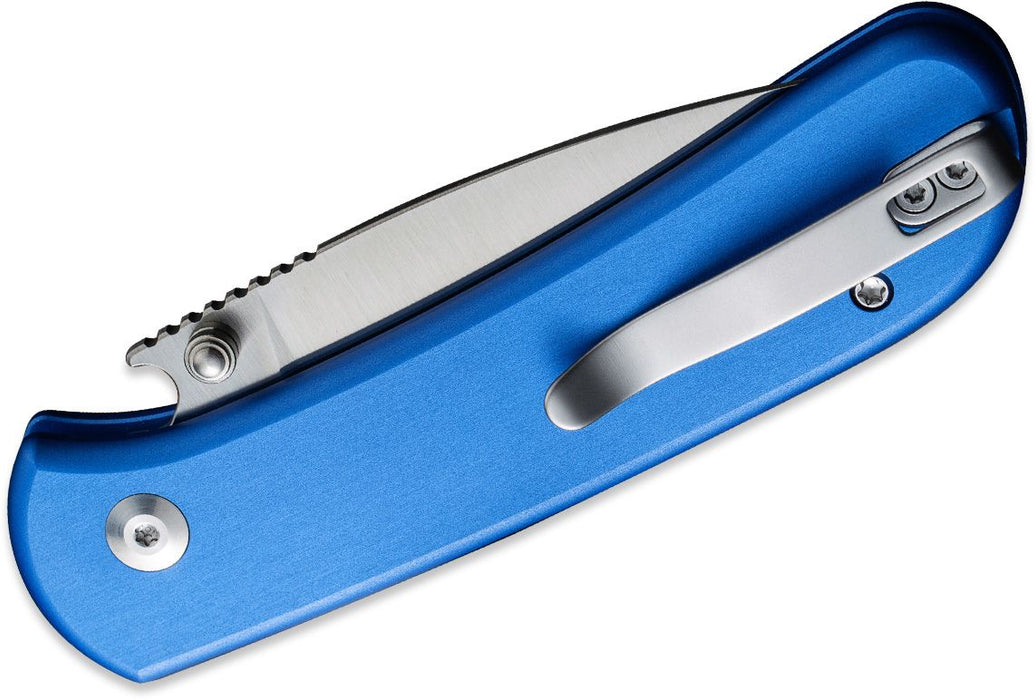 CIVIVI Qubit Button Lock Knife Blue Aluminum (2.98" Satin) C22030E-3