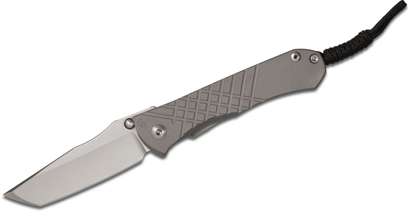 Chris Reeve Knives Umnumzaan Tanto Milled Titanium (3.68" Stonewash) UMN-1002