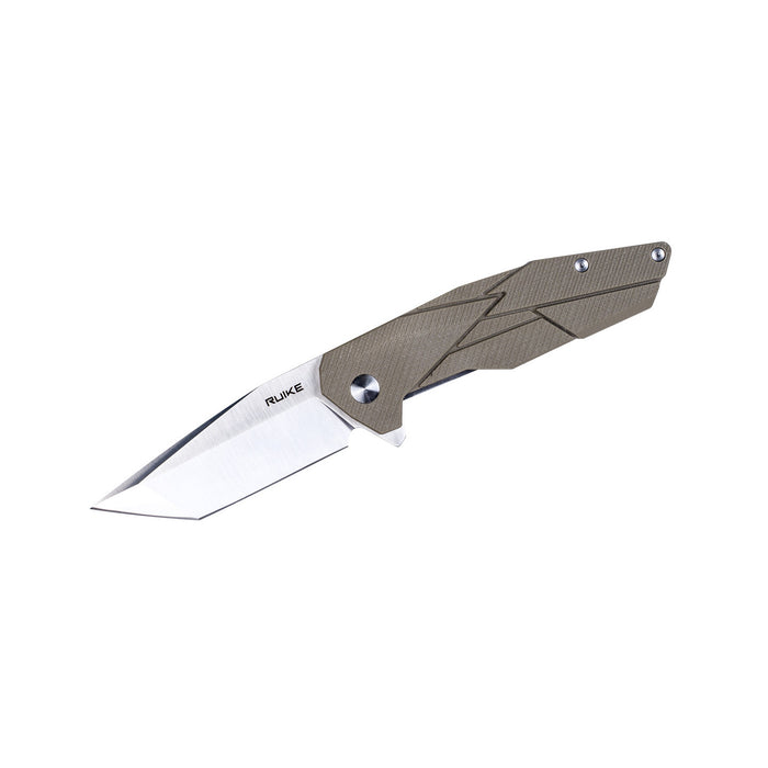 Ruike Tanto Liner Lock Knife Desert Tan G-10 (3.54" Satin) P138-W