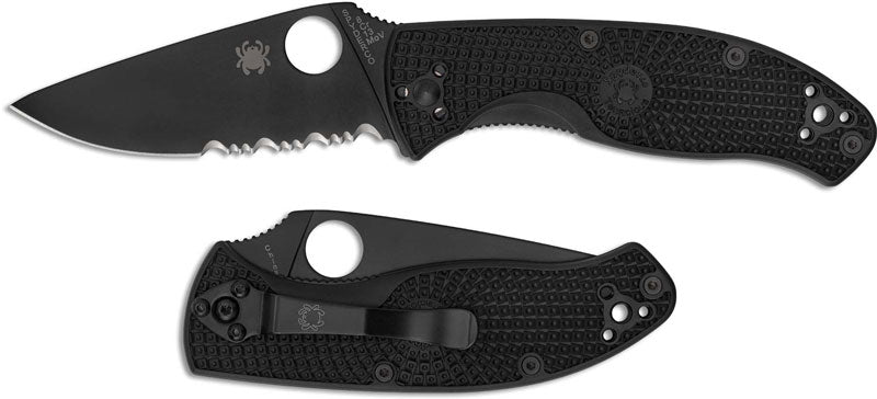 Spyderco Tenacious Lightweight Folding Knife FRN (3.39" Black Serr) C122PSBBK