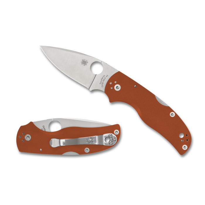 Spyderco Native 5 Lockback Knife Orange G-10 (2.98" Satin REX 45) SPRINT RUN C41GPBORE