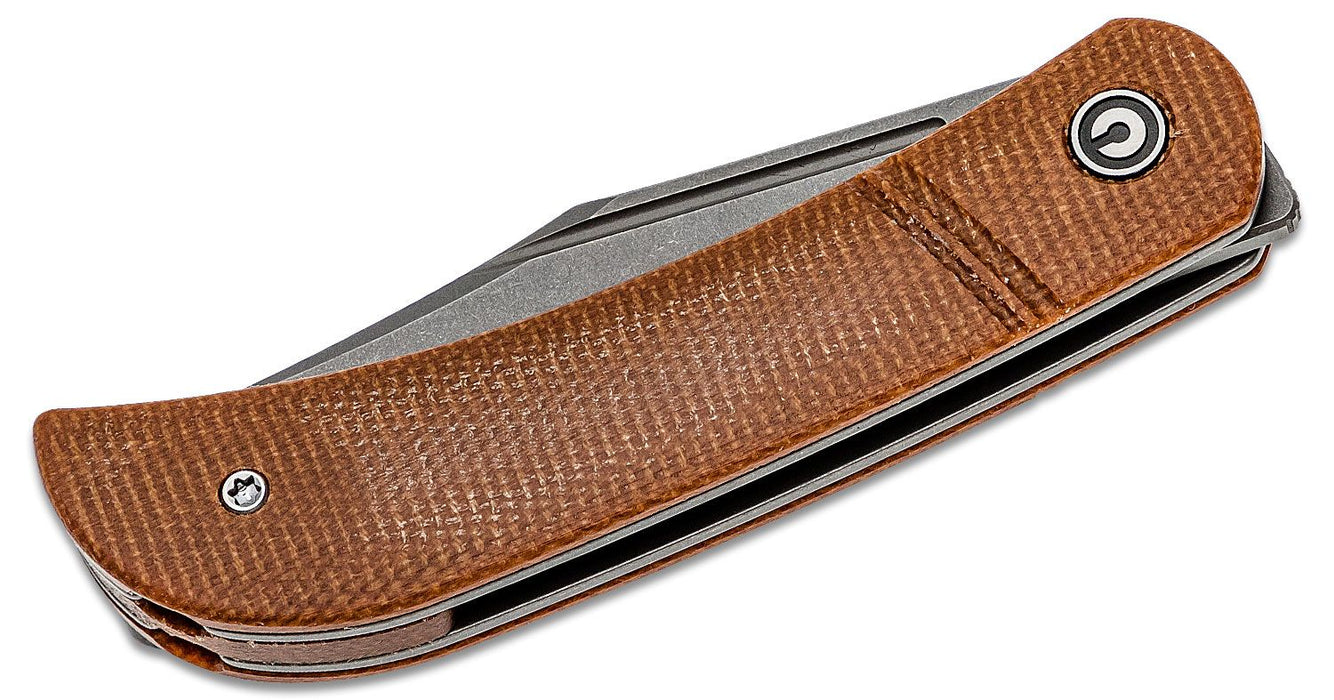 CIVIVI Appalachian Drifter Slip Joint Knife Brown Micarta (2.96"SW) C2015A