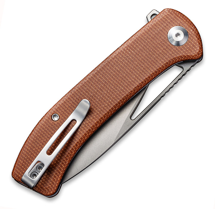 CIVIVI Riffle Liner Lock Knife Brown Micarta (3.46" Stonewash) C2024A