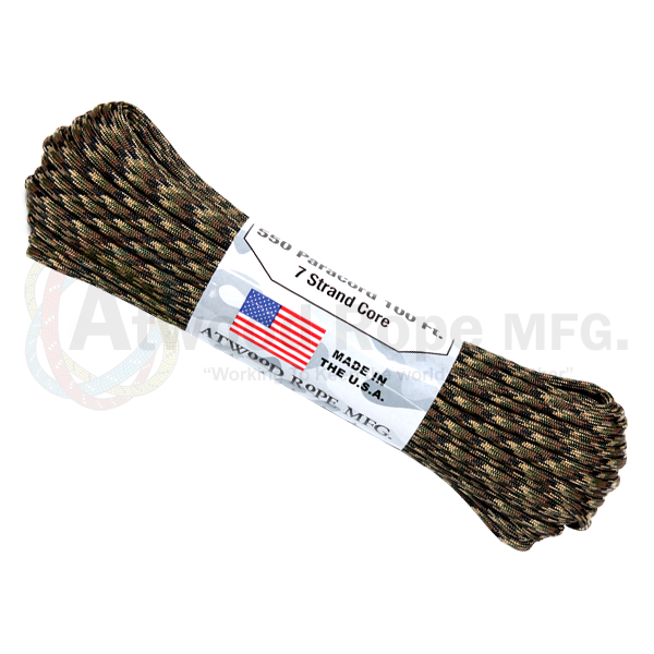 Atwood 550 lbs Paracord - 100 ft (Multi-Camo) PC100