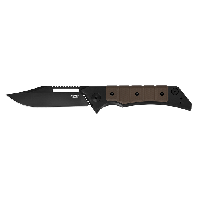 Zero Tolerance Tim Galyean Frame Lock Knife Brown G-10/Ti (3.5" Black) ZT 0223
