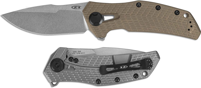 Zero Tolerance Flipper Knife Coyote G10 (3.75" Stonewash) ZT 0308