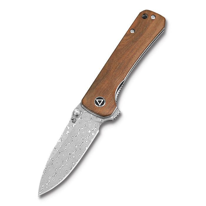 QSP Hawk Liner Lock Knife Verawood (3.22" Damascus) QS131-B