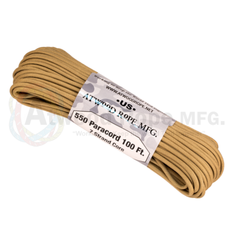 Atwood 550 lbs paracord - 100 ft (Tan) PC100