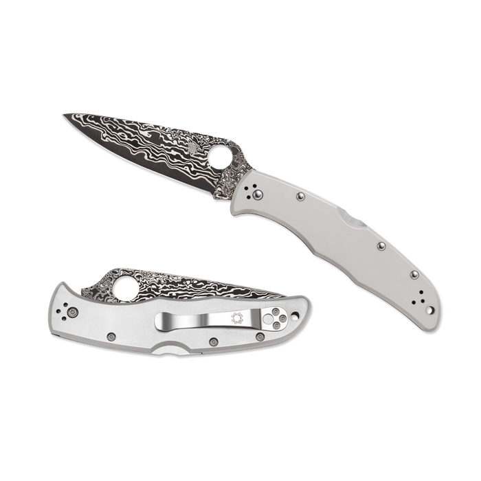 Spyderco Endura 4 Lockback Knife Titanium (3.75" Damascus) C10TIPD